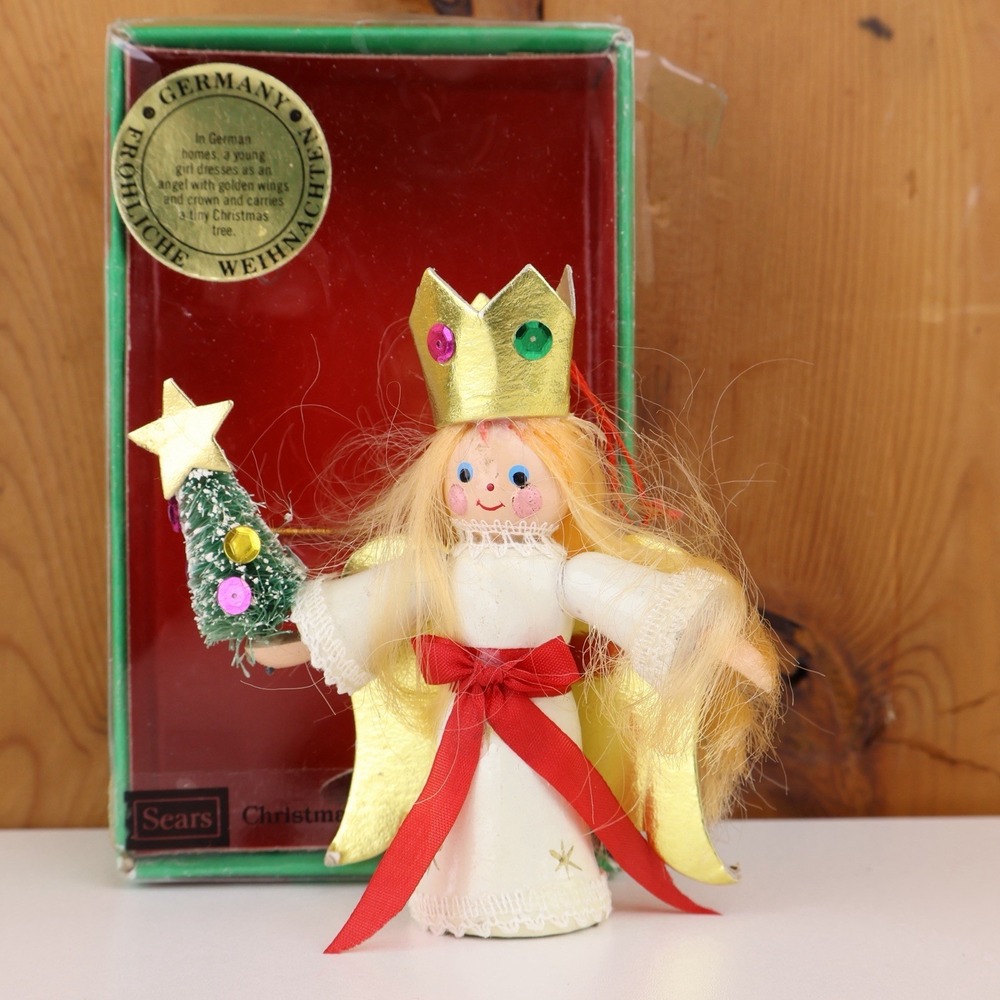 Vintage 1979 Sears Christmas Around the World Germany Angel Ornament Boxed